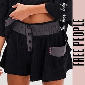 Free People Black Shorts with Pink Accents